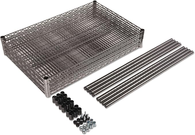Alera Wire Shelving Starter Kit, Four-Shelf, 48w x 18d x 72h - Image 6
