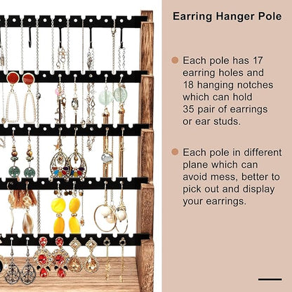Pinzoveco Earring Organizer, 5 Layer Earring Holder Organizer - Image 3
