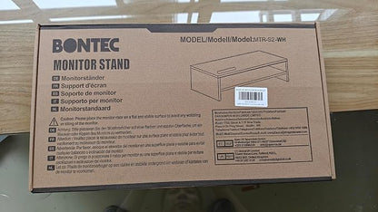 BONTEC Wooden Monitor Stand Riser, 2-Tier Desk Shelf - Image 8