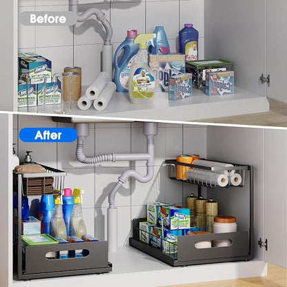 Under Sink Organizer, 2 Tier Under Sink Organizers and Storage Multi-Purpose - Image 3