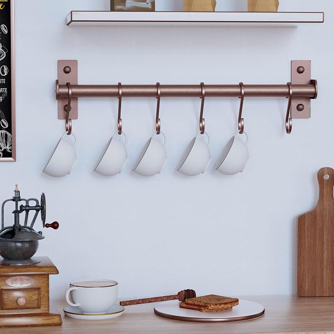 Dseap Kitchen Utensil Holder Hanger, Pot and Pan Rack Wall Mounted, Kitchen Rail - Image 4