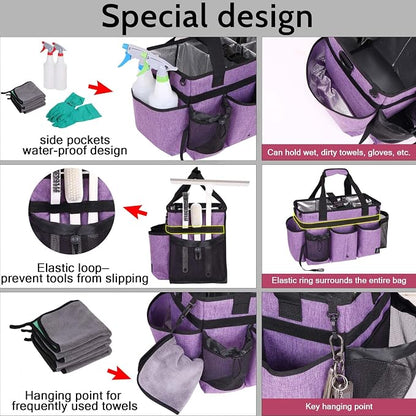 Large Cleaning Caddy Bag Built-in Sturdy Support Board, Cleaning Organizer - Image 4