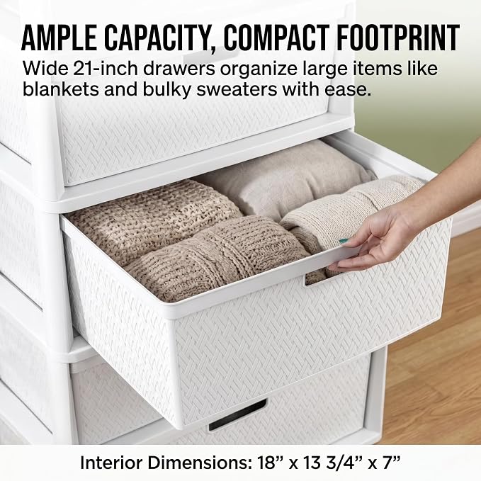 Plastic 3 Drawer Storage Tower Organizer - Image 3