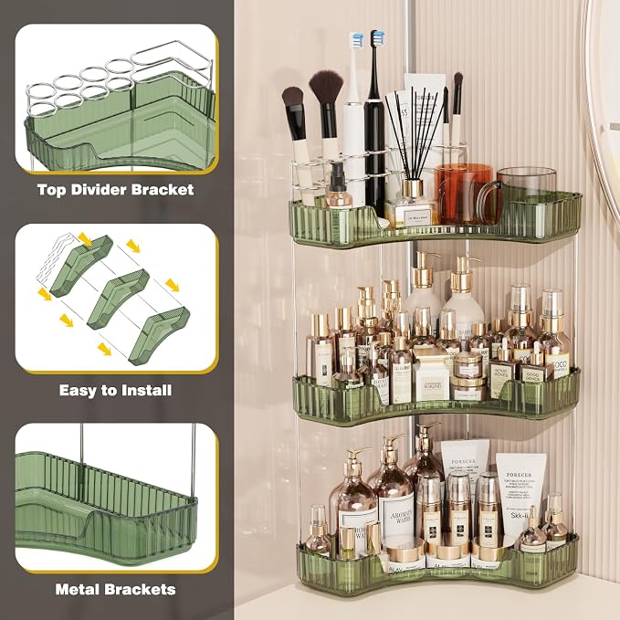 3-Tier Corner Bathroom Counter Organizer - Image 6