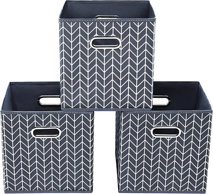 11 Inch Cube Storage Bins, Fabric Cube Organizer Bins by Yunkeeper