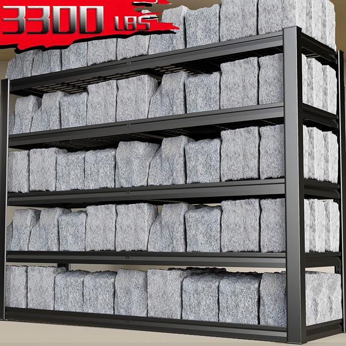 68" Wide Heavy Duty Garage Shelving Units, 5-Tier Deep Storage Shelves - Image 2