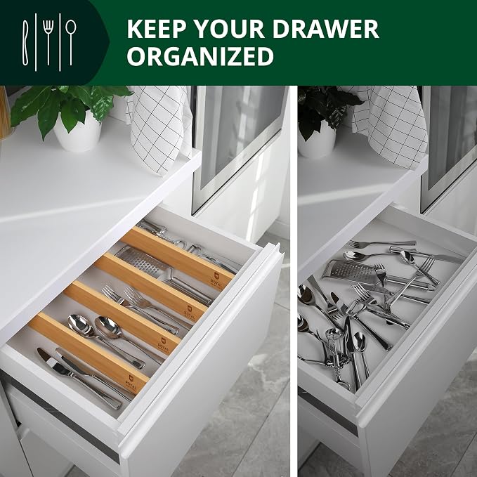 Bamboo Drawer Dividers Organizers, Adjustable Drawer Separator Splitters - Image 7