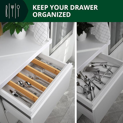 Bamboo Drawer Dividers Organizers, Adjustable Drawer Separator Splitters - Image 7