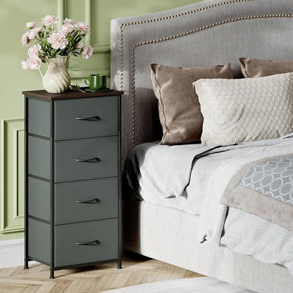 Somdot Dresser for Bedroom, 4 Drawer Storage Cabinet, Charcoal Grey | Tall - Image 2