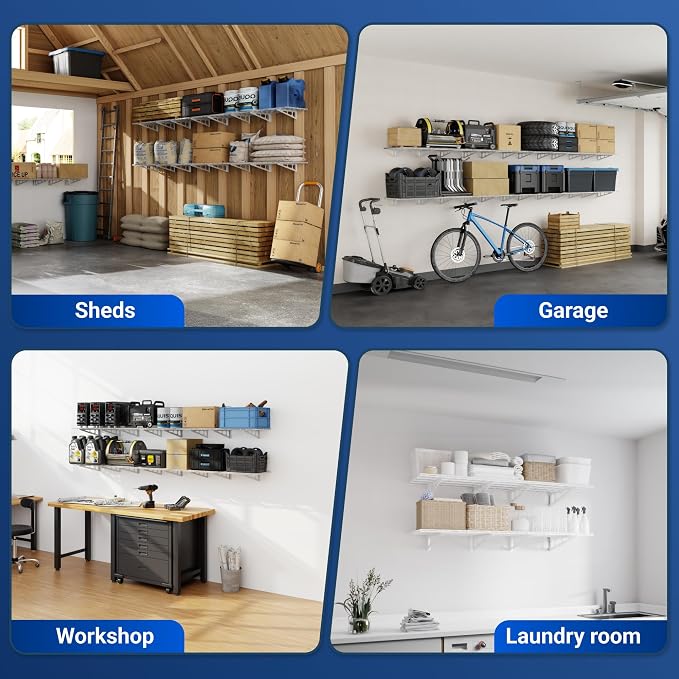 FLEXIMOUNTS 2-Pack 2x6ft 24-inch-by-72-inch Wall Shelf Garage Storage Rack - Image 9