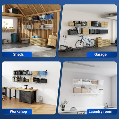 FLEXIMOUNTS 2-Pack 2x6ft 24-inch-by-72-inch Wall Shelf Garage Storage Rack - Image 9