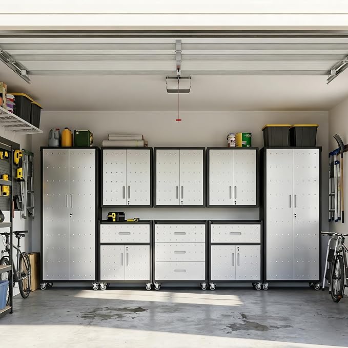 Garage Cabinet System | Heavy Duty Steel All-in-One Modular Garage Cabinet Set by VIYET