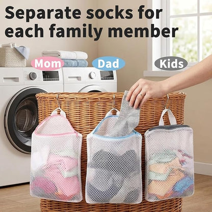 3Pcs Hanging Laundry Bags for Socks - Image 3