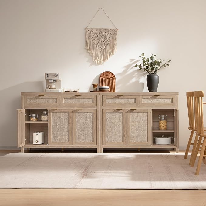 SICOTAS Rattan Sideboard Buffet Cabinet - Image 4