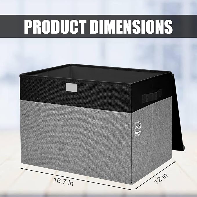 Large 17" 42 Quarts Collapsible Stackable Storage Bins - Image 2