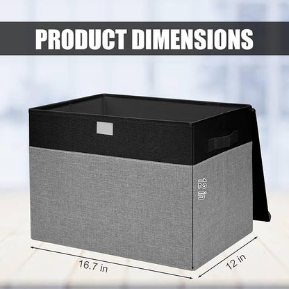 Large 17" 42 Quarts Collapsible Stackable Storage Bins - Image 2