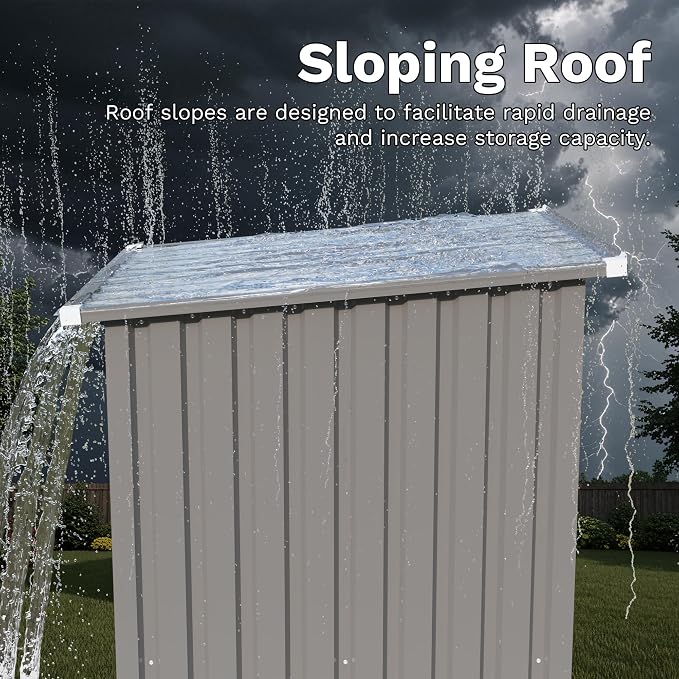 Devoko 3x3 FT Outdoor Storage Shed, Small Garden Tool Shed - Image 3