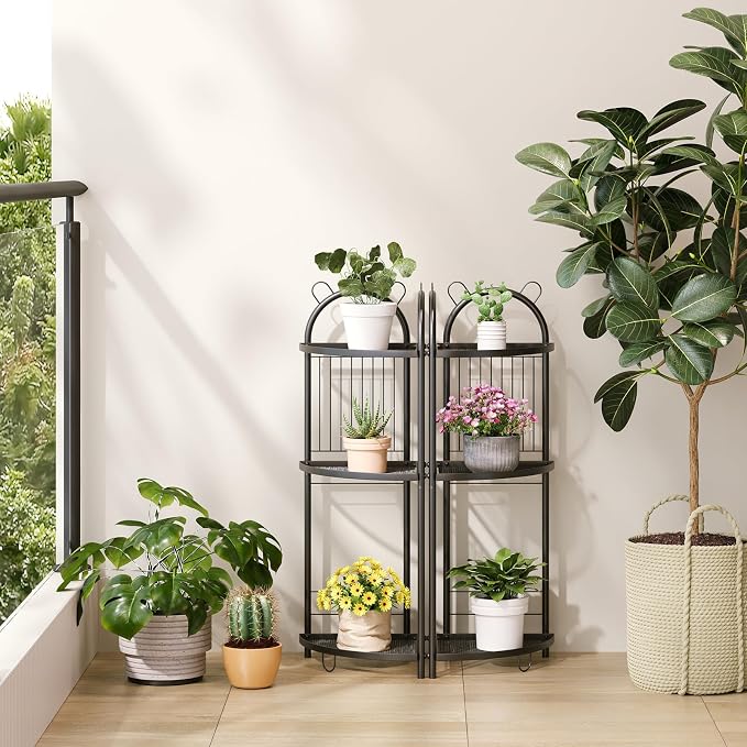 Corner Bathroom Shelf Metal Short Corner Stand Shelf Black Small Bathroom - Image 7