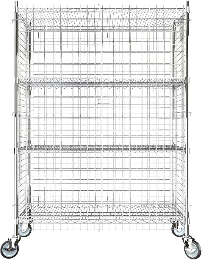 24"x48"x70" Metal Wire Chrome Security Heavy Duty Commercial NSF Certified by Krollen+Industrial