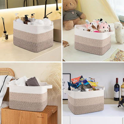 Storage Basket for Organizing, Woven Baskets for Storage, Rectangle Decorative - Image 6