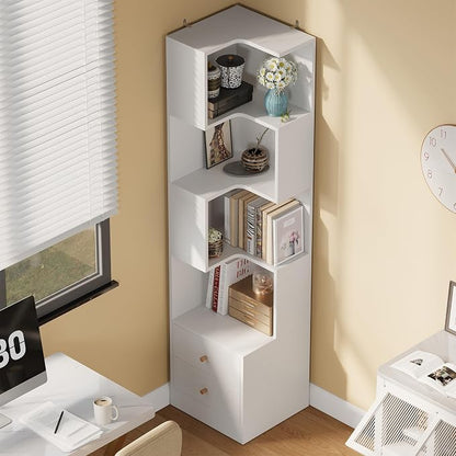 IRONCK Corner Bookshelf, 70.87" Tall Corner Bookcase - Image 8
