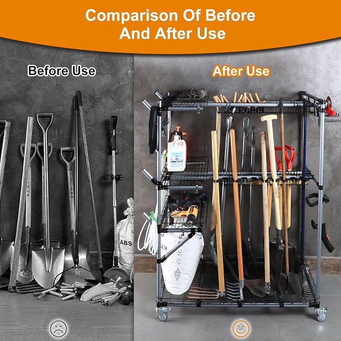 BIG Garden Tool Organizer with Wheels - Image 2