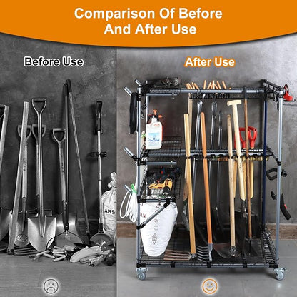 BIG Garden Tool Organizer with Wheels - Image 2