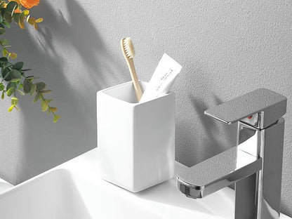 White Ceramic Toothbrush Holder - Image 7