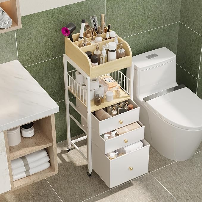 Makeup Organizer Cart with Drawers, Make up Organizers - Image 2