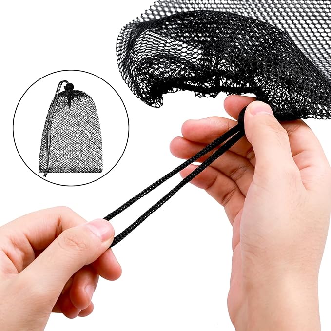TecUnite 10 Pcs Mesh Bags Drawstring Laundry Bags Large Nylon Mesh Gift - Image 3