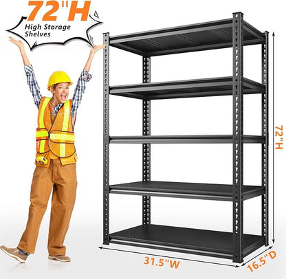 REIBII 72" Garage Shelving, Storage Shelves 2050LBS Heavy Duty Shelving - Image 3