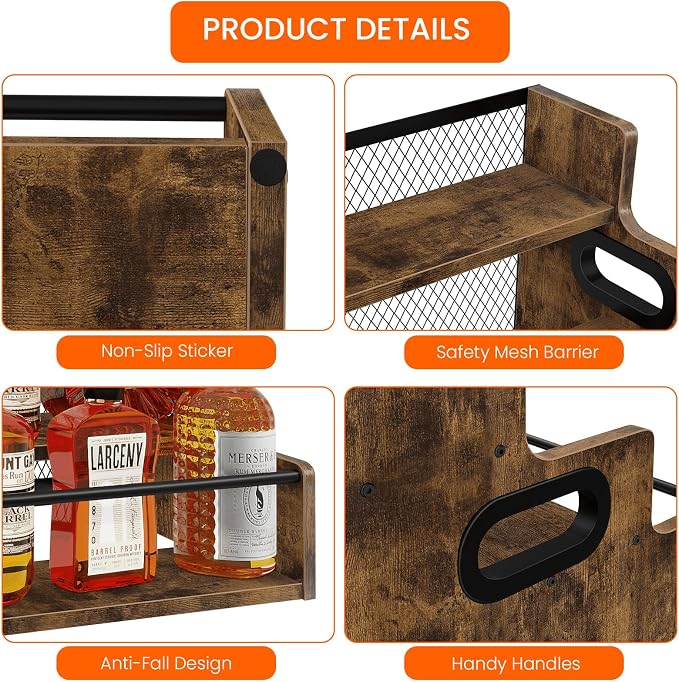 Homode Liquor Bottle Display Shelf, 3 Step Coffee Syrup Rack Organizer - Image 4