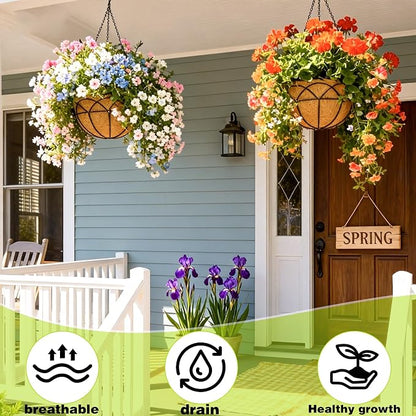 4 Pack 14 Inch Black Wire Hanging Planter - Image 2