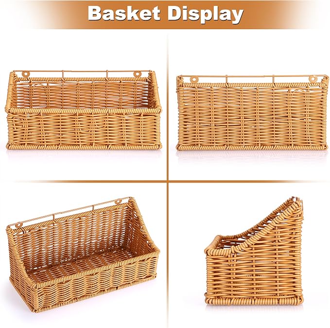 OwnMy 2PCS Plastic Wicker Hanging Basket Wall Mount Fruit Storage Baskets | - Image 6