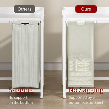 Laundry Hamper with Shelf, Laundry Basket 5 Section, Laundry Sorter with - Image 5