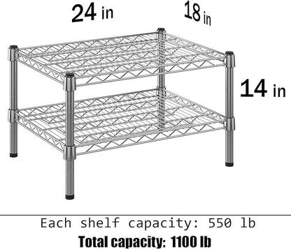 18" Deep x 24" Wide x 14" Height Wire Shelving Kit | 2-Tier | NSF Commercial - Image 3