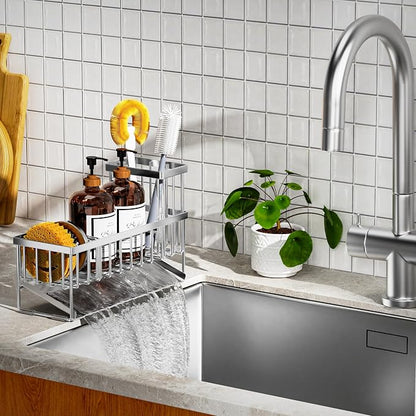 Cisily Extra Large Silver Kitchen Sink Caddy Organzier - Image 4