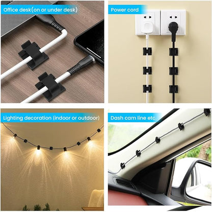 30 Pcs Small Black Adhesive Cable Clips - Image 3