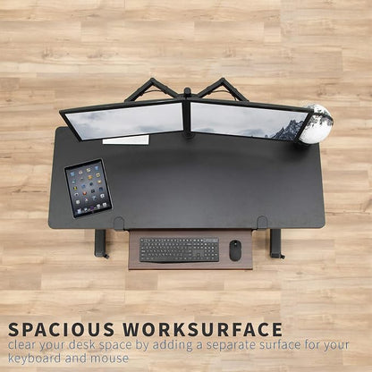 VIVO Dark Walnut Large 27 x 11 in Under Desk Keyboard Tray, MOUNT-KB05D | - Image 2