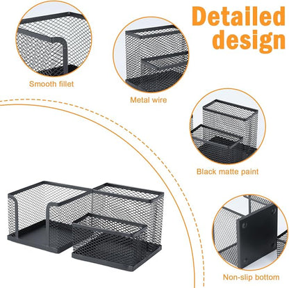 Pencil Holder for Desk, Dual-Compartment Mesh Desk Organizer Set, 2-Piece Set - Image 2