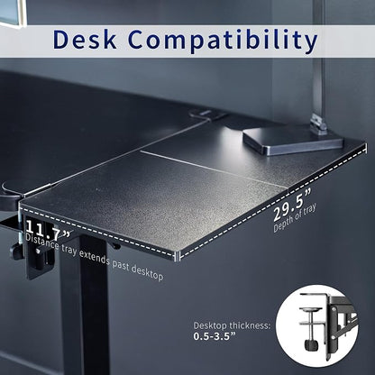 VIVO Black Clamp-on 30 x 12 in Desk Extender, DESK-EXT30 | Foldable, Wrist - Image 5