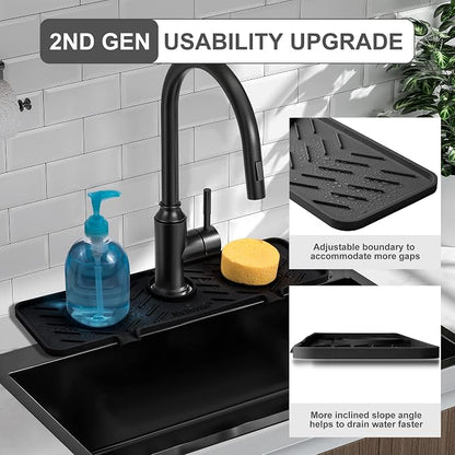 Meiliweser Silicone Faucet Mat for Kitchen Sink – Gen 2 Splash Guard - Image 3