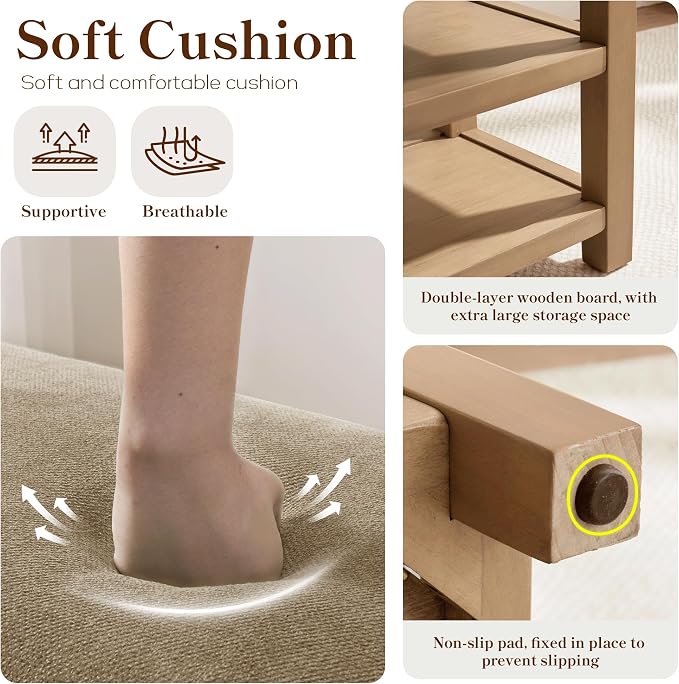 Zihanhome 2 Tier Shoe Rack Bench - Image 7