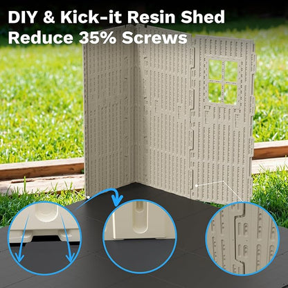 Devoko 8 x 10 FT Plastic Outdoor Storage Shed - Image 4