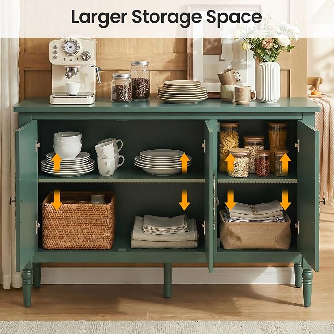 RoyalCraft Buffet Cabinet with 3 Doors, Mid-Century Modern Sideboard with - Image 3