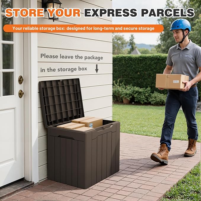 32 Gallon Deck Box Outdoor Indoor Waterproof Storage Box - Image 4