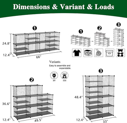 C&AHOME Wire Cube Storage Unit, Interlocking Metal Wire - Image 3
