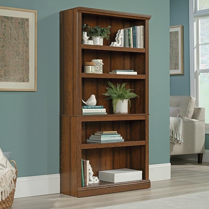 Sauder Miscellaneous Storage 5-Shelf Bookcase/ Book shelf, Washington Cherry - Image 2