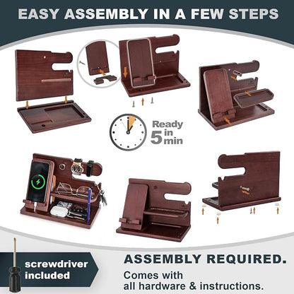 TESLYAR Wood Phone Docking Station - Image 7