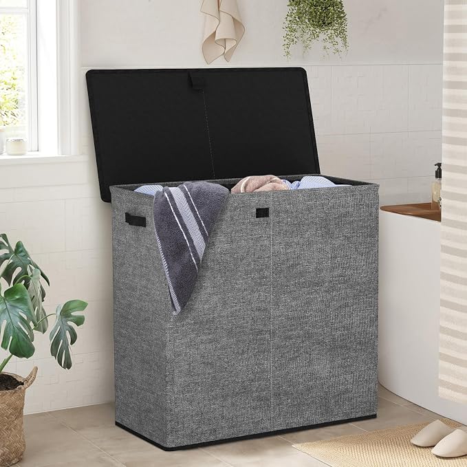 WOWLIVE Laundry Hamper with Lid, 180L Large Laundry Basket 3 Section with - Image 4